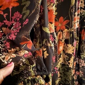 Long sleeve black floral mini (maybe a little longer than mini) size 10